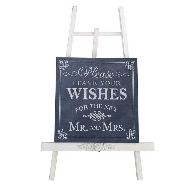 Black and White Wedding Wishes Sign for wholesale by Lillian Rose