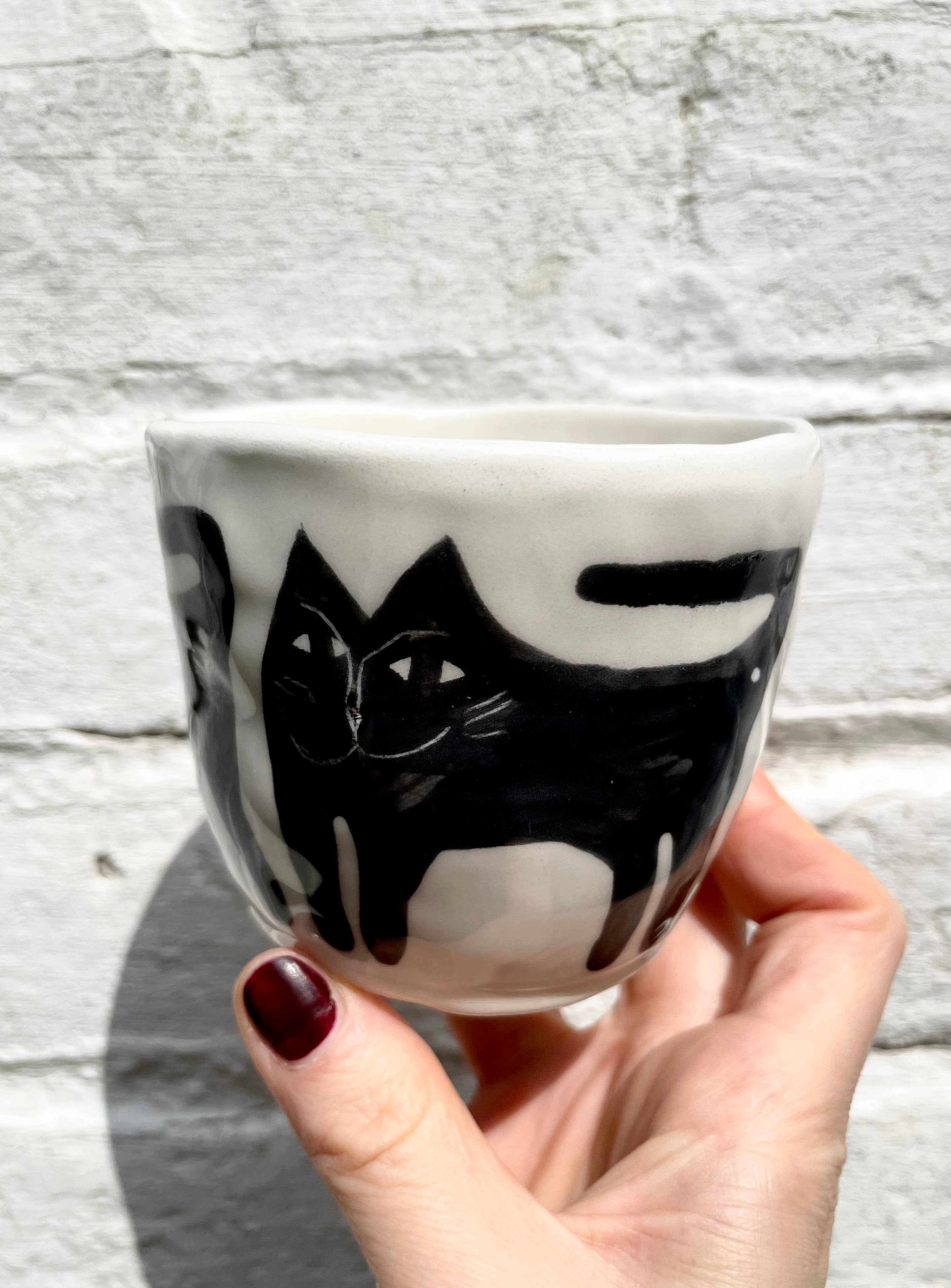 Anna Soba - Wholesale Coffee Mug - Ceramic Mug, illustrated with black cats1