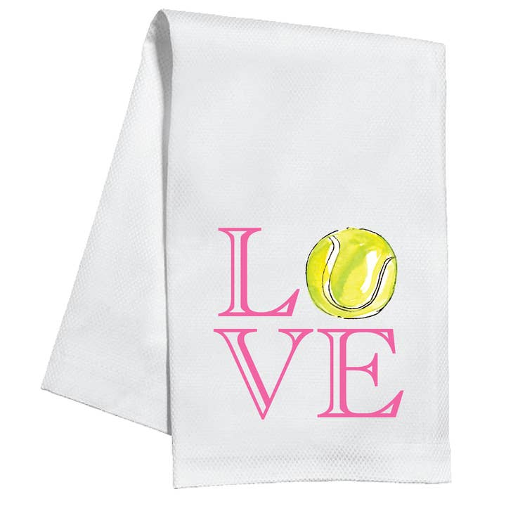 LOVE with Tennis Ball Kitchen Towel for wholesale by RosanneBeck Collections