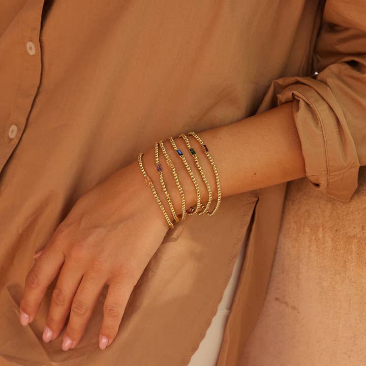 Brook & York - Wholesale Beaded Bracelet - Kylie Three Birthstone Bracelet