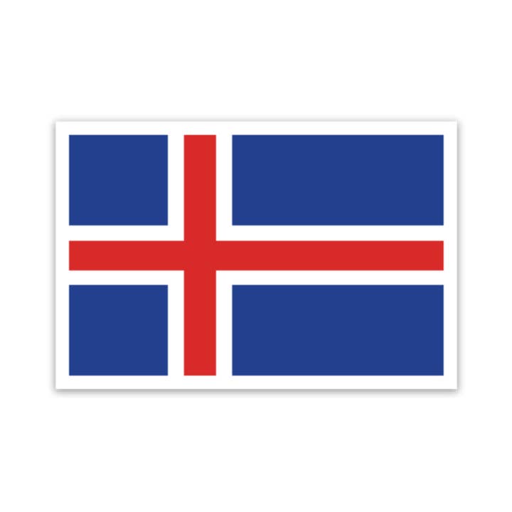 Icelandic Flag Sticker for wholesale by Scandinavian Design Studio