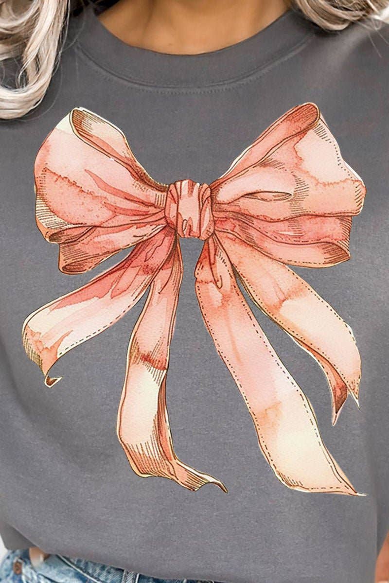 Wholesale Accessory Market - Wholesale Graphic Sweatshirt - Women's - Peach Watercolor Bow Unisex NuBlend Crew Sweatshirt3