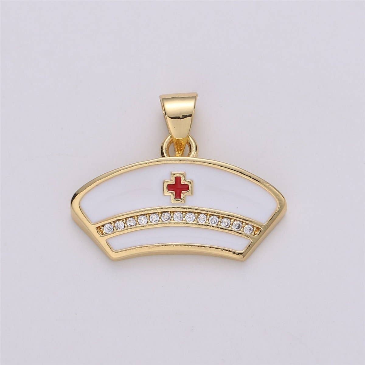 Aim Eternal – Pendente/pingente individual por atacado – Pingente de Enfermeira Micro Pavê Banhado a Ouro 14k, Pingente de Enfermeira RN, Pingentes de Enfermeira Registrada, Presente para Enfermeira LPN na linha de frente I-5690