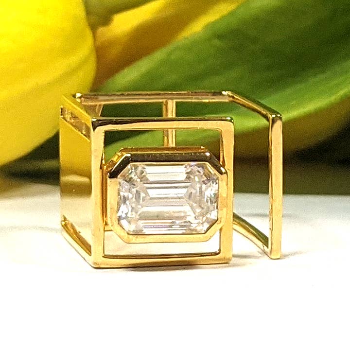Faye Square Ring for wholesale by Halley Reh Moissanite Jewelry