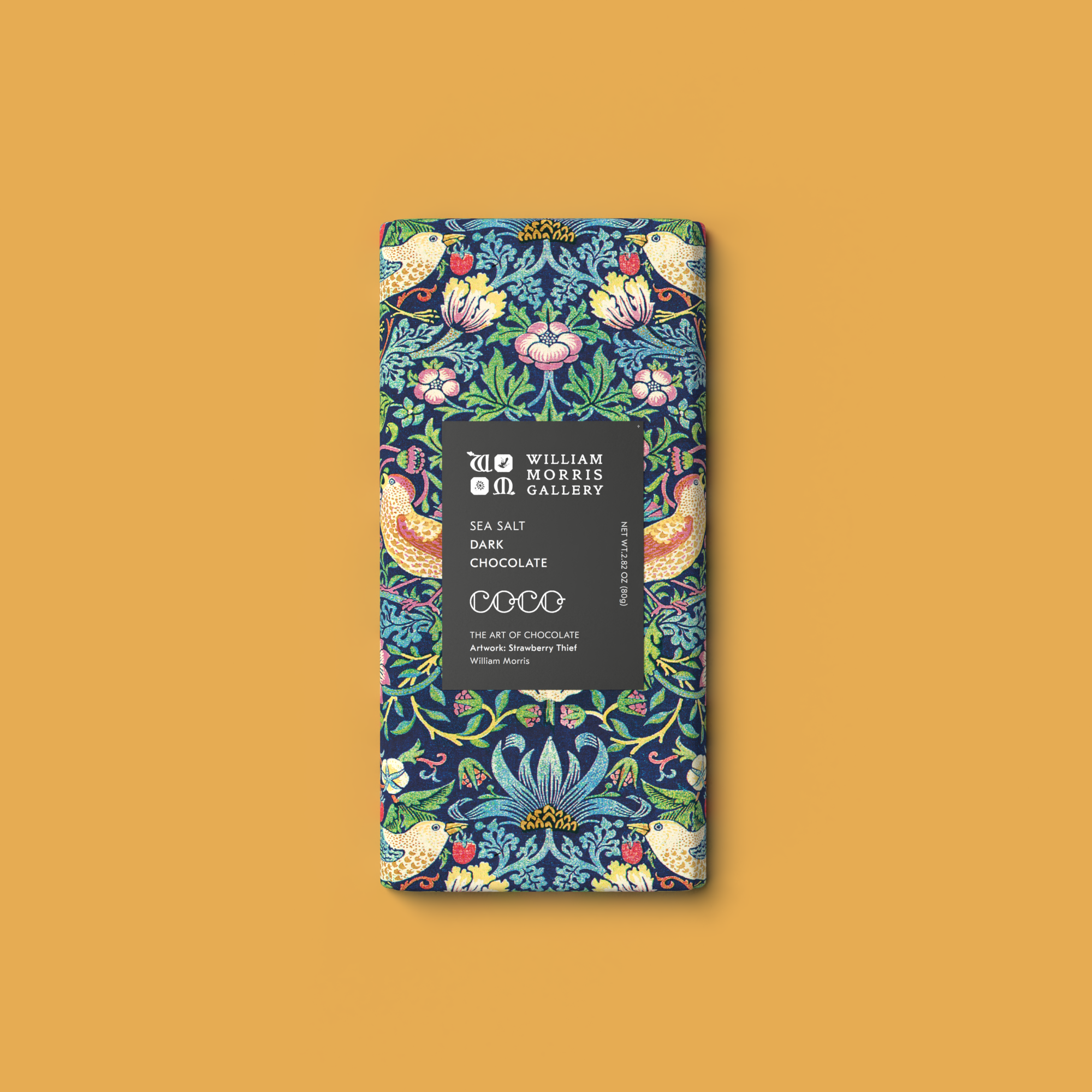 COCO Chocolatier [No duties when shipping to US!] - Wholesale Chocolate Bar - Sea Salt Dark Chocolate William Morris Limited Edition1