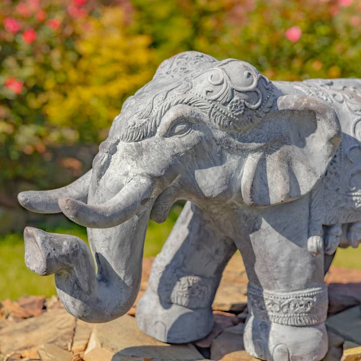 Zaer Ltd. International - Wholesale Outdoor Ornament/Decor - Magnesium Boho Elephant Statue- 3 Color Options5