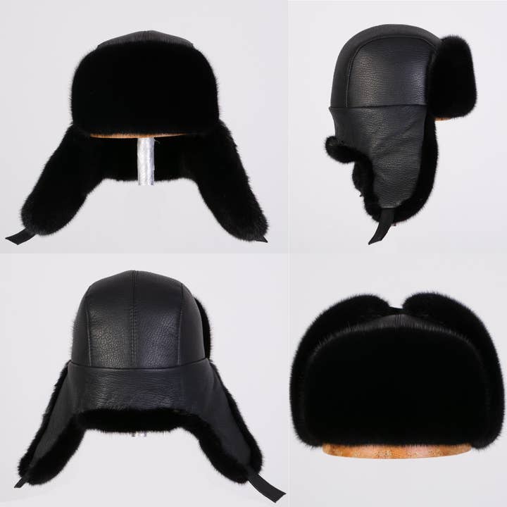 FurStyleUa - Wholesale Trapper/Bomber Hat - Men's - Men Fur Hat Russian Fur Hat Mink Fur Earflap Hat Ushanka Hat5