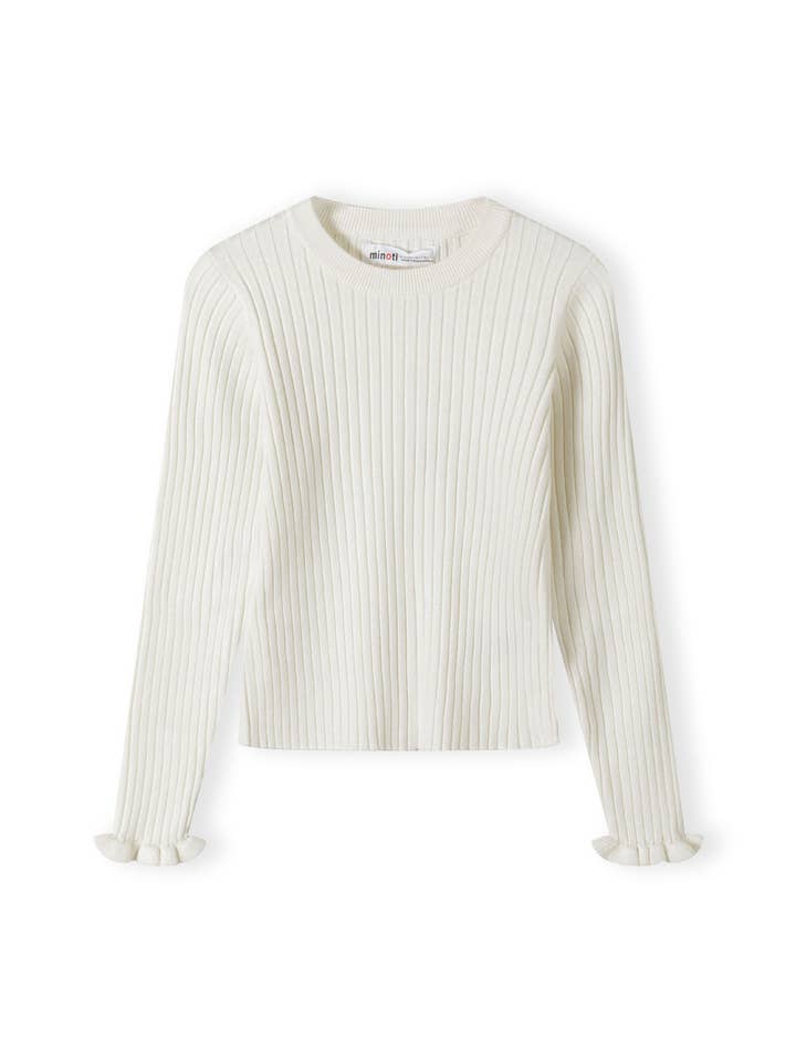 Minoti sp. z o.o. - Wholesale Knit Sweater - Kids - Girls Ribbed long sleeve jumper with frill cuff detail1