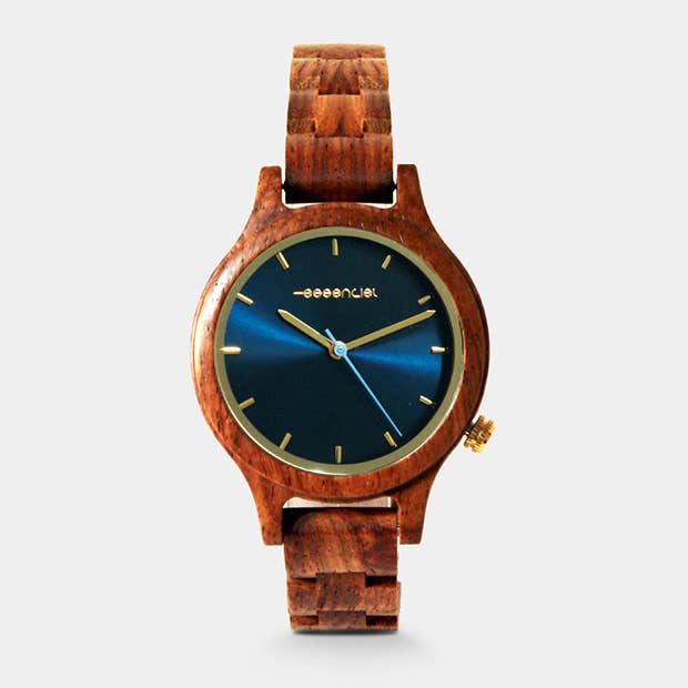 Essenciel – wholesale Armbandsur - Dam – Abyss blå valnöt klocka för kvinnor