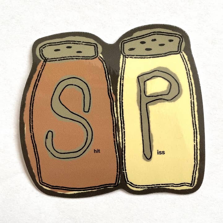 Salt and Pepper Sticker for wholesale by Allison Fretheim Art