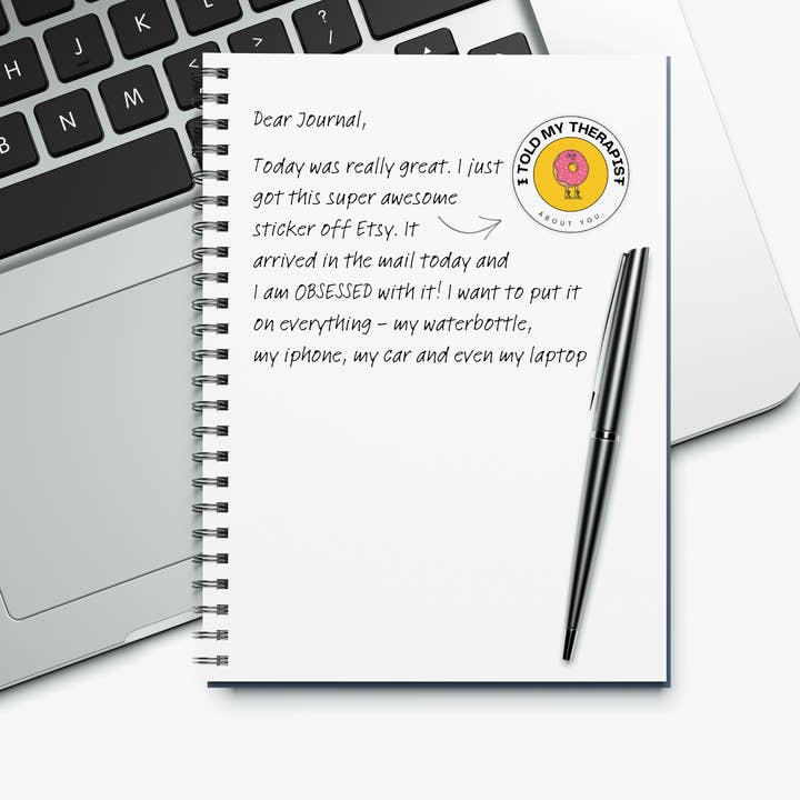 Coyote Color - Wholesale Sticker - Funny Donut Therapy Die-Cut Mental Health Sticker3