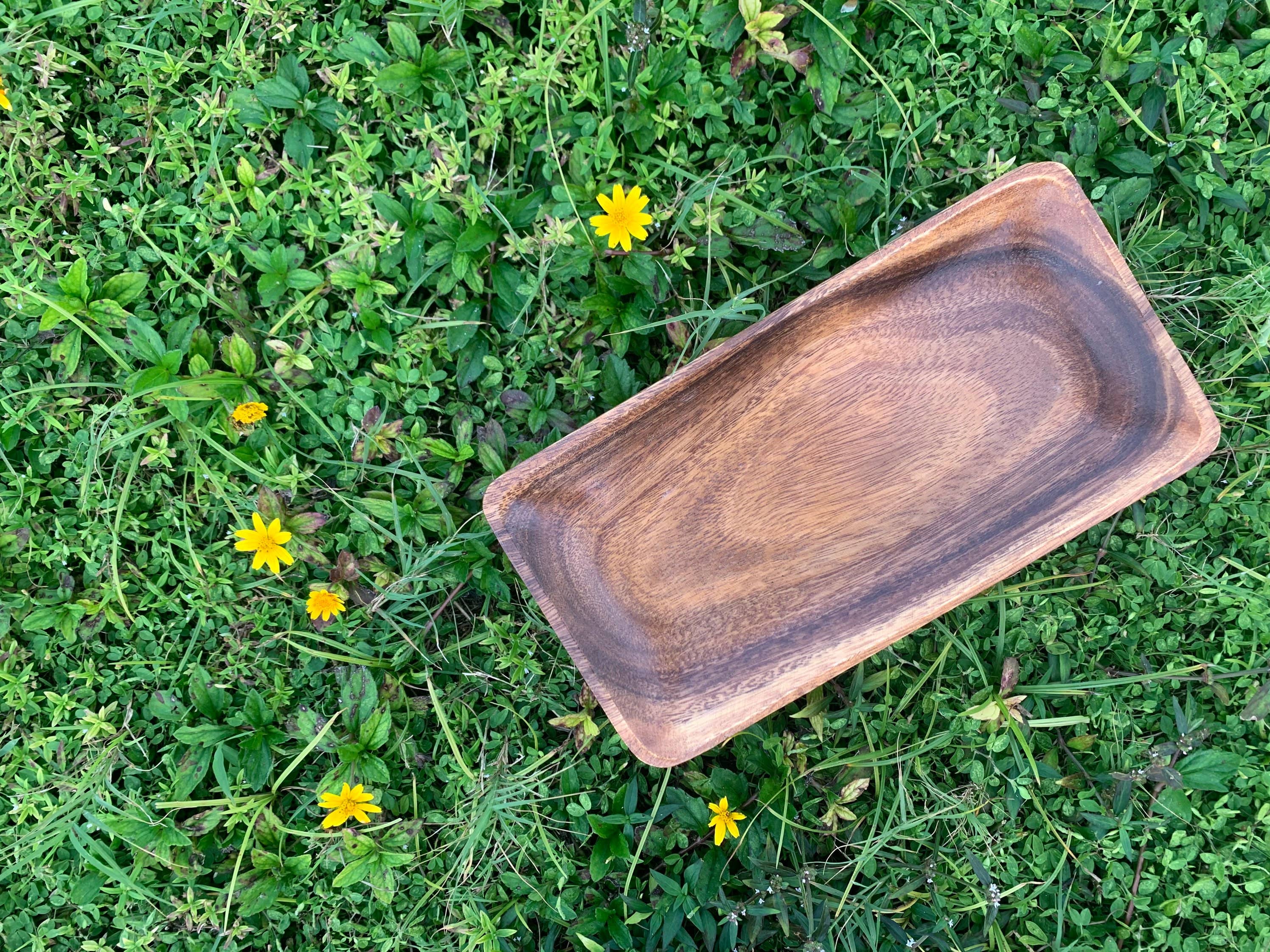 Woodware&Co - Wholesale Decorative Tray - Set Of 4 Handmade Acacia Wood Rectangle Plate1