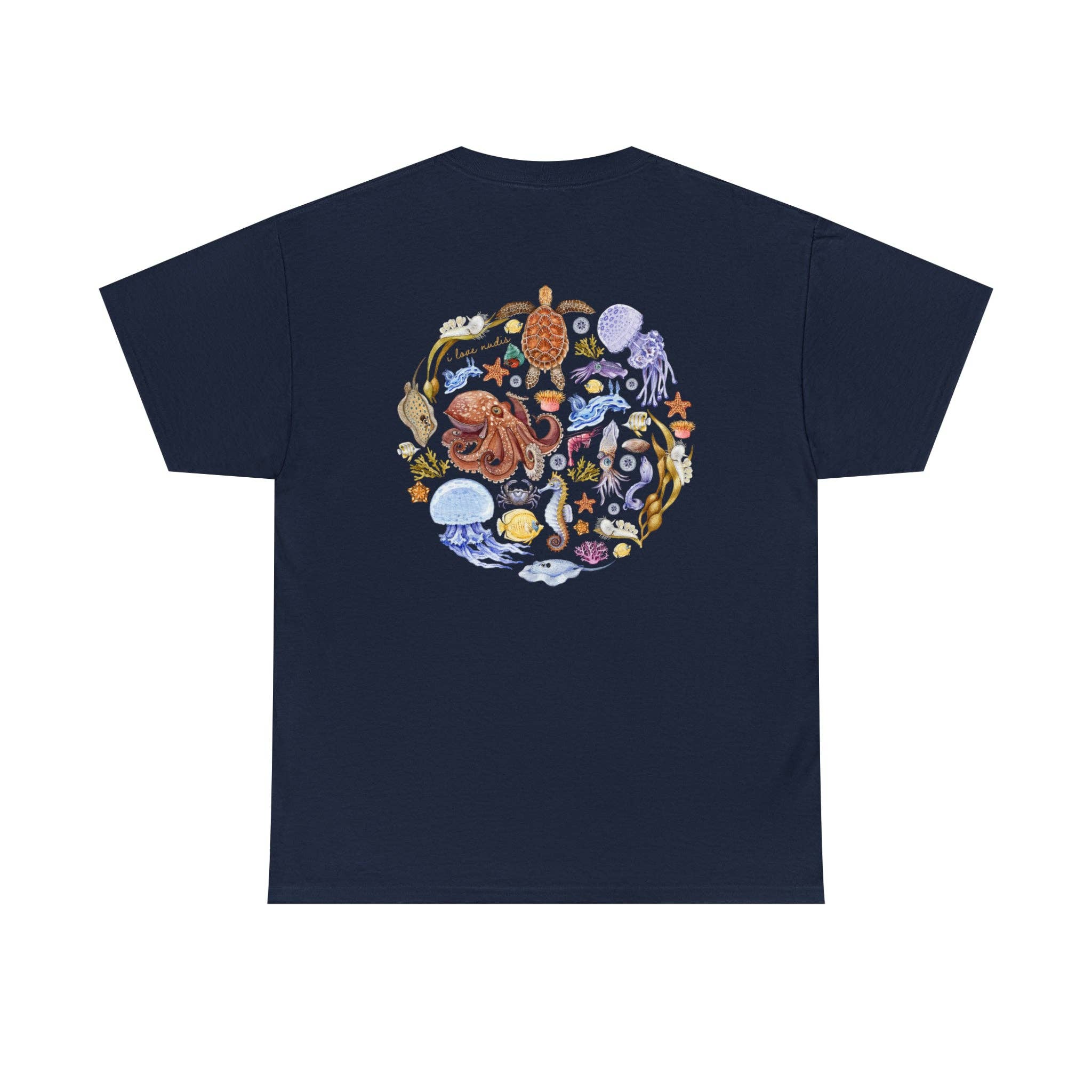 I LOVE NUDIS - Wholesale Screen Printed T-Shirt - Unisex - I LOVE NUDIS™ Watercolor Ocean Creatures 100% Cotton Tee15