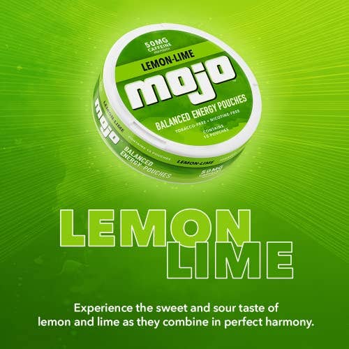 Shop The King - Wholesale Sports/Energy Drink - Mojoâ„¢ Balanced Energy Pouches | Healthier Energy Drink Alternative | Zero Sugar & Calorie-Free with Ginseng, Yerba Mate, B-Vitamins, and Amino Acids | 15 Pouches Per Can | 5 Cans of Lemon Lime