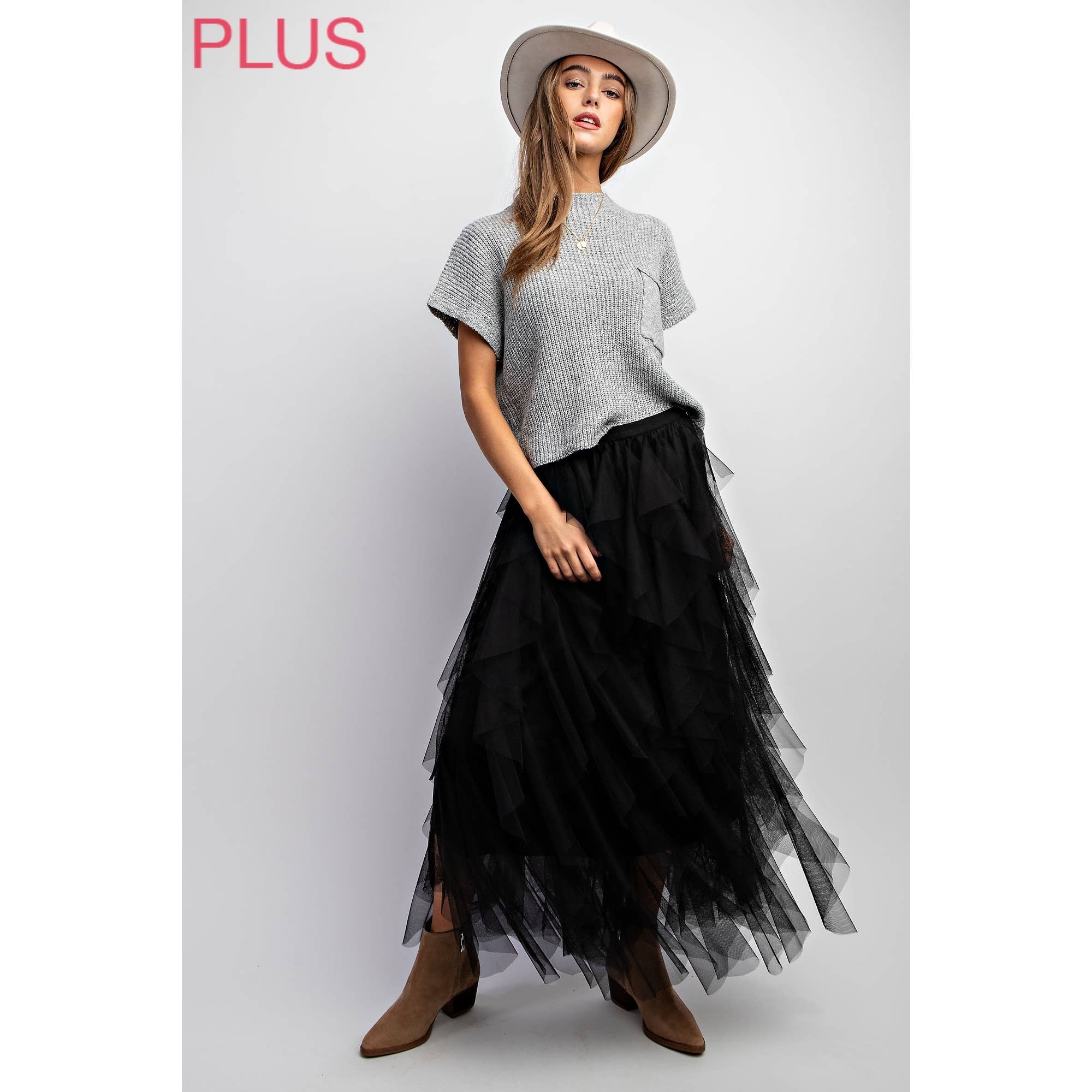 Sweet Generis - Wholesale Skirt - Women's - PLUS CASCADING TULLE MESH LAYERED MAX SKIRT7
