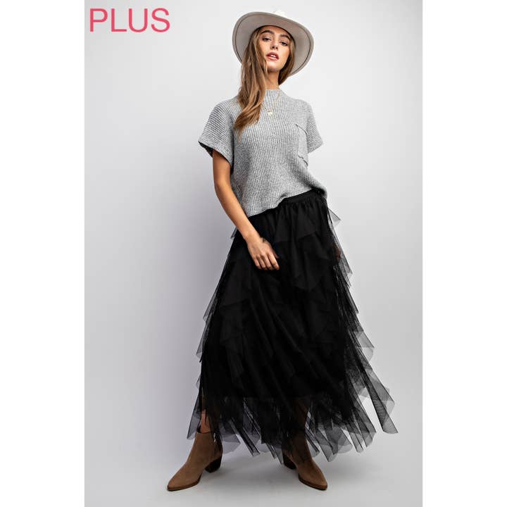 Sweet Generis - Wholesale Skirt - Women's - PLUS CASCADING TULLE MESH LAYERED MAX SKIRT7