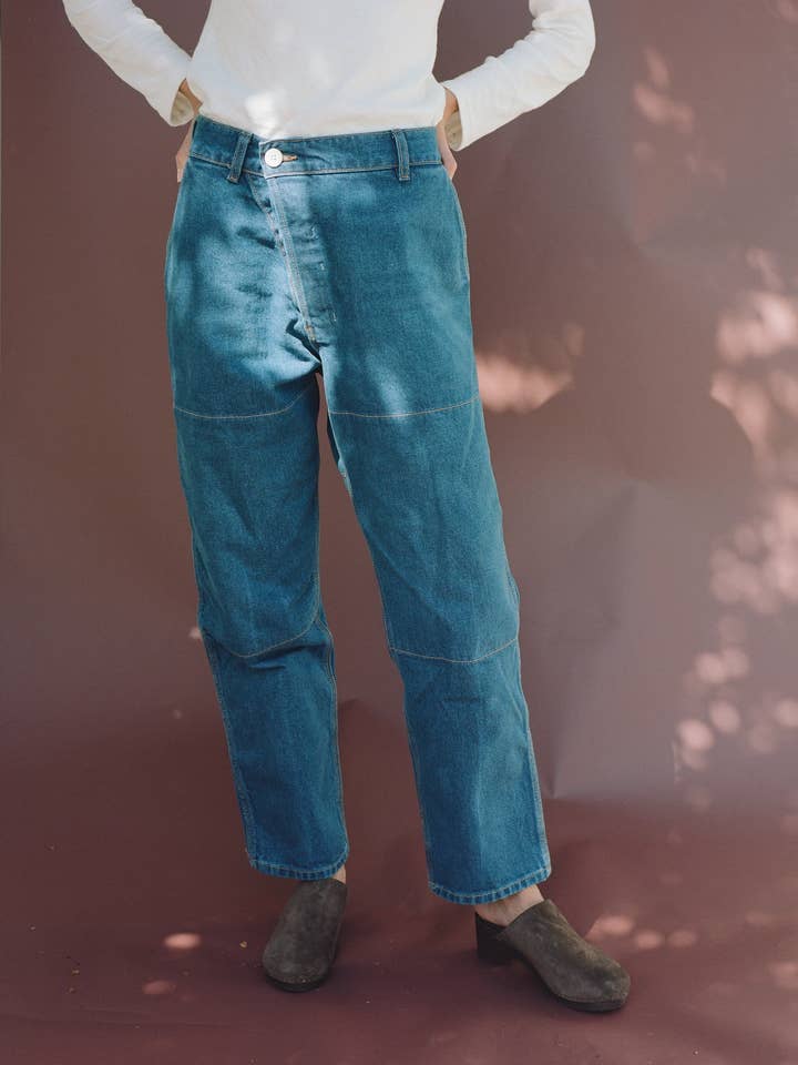 Pantalon de Chasse Cross Front - Denim Timp Wash pour la vente par Emma Rothkopf