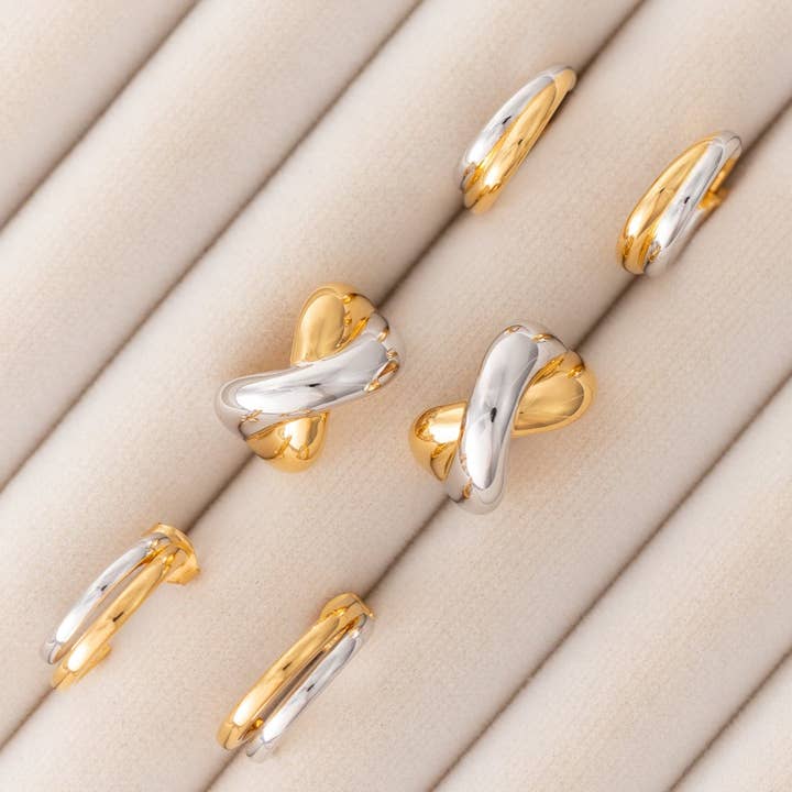 Belinda Jewelz - Wholesale Hoop Earrings - Juna Mixed Metal Hoops5