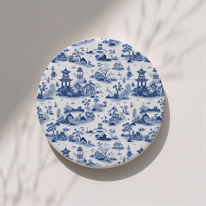 Gia Roma - Wholesale Decorative Tabletop Object - Blue Country Coaster Elegant Grandmillennial Blue Home Decor75