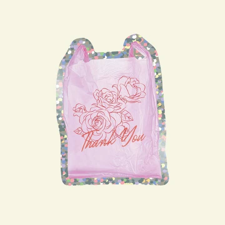 Dank je Bag Glitter Sticker voor wholesale door Shellflower