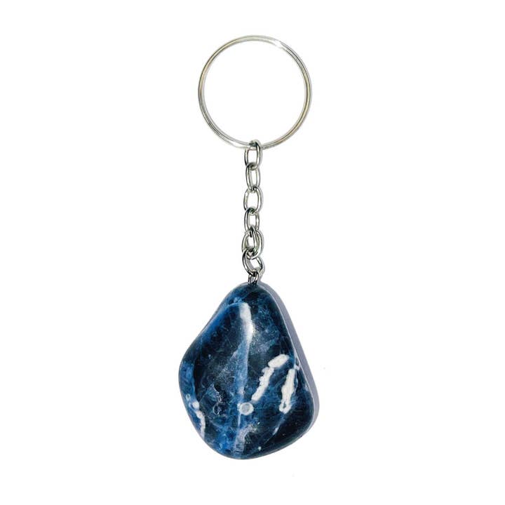 Sodalite Keychain - Rolled Stone for wholesale by France Mineraux