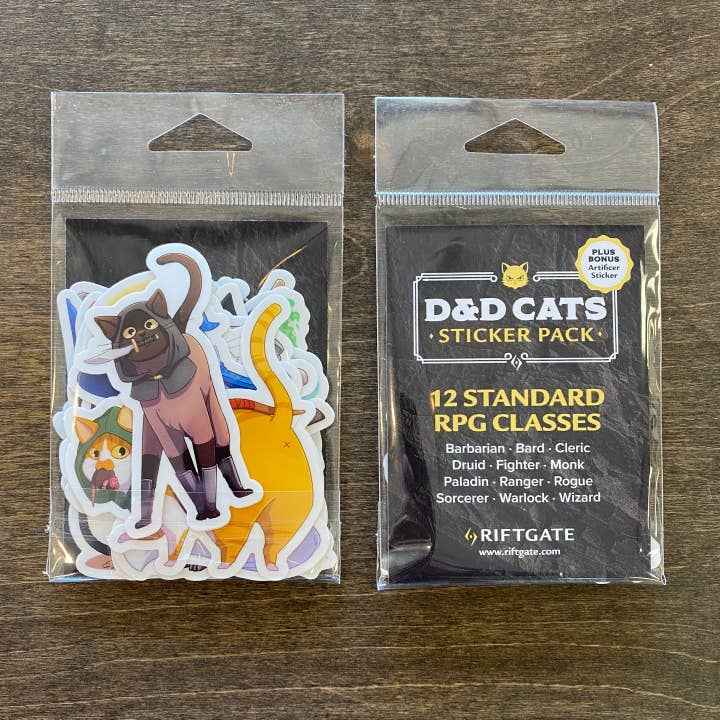 Riftgate - Wholesale Sticker - D&D Cat Sticker Pack2