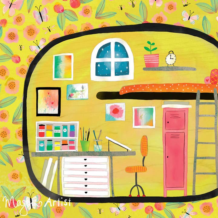 Tiny Studio Floral POSTCARD for wholesale by Kate Mason Artist