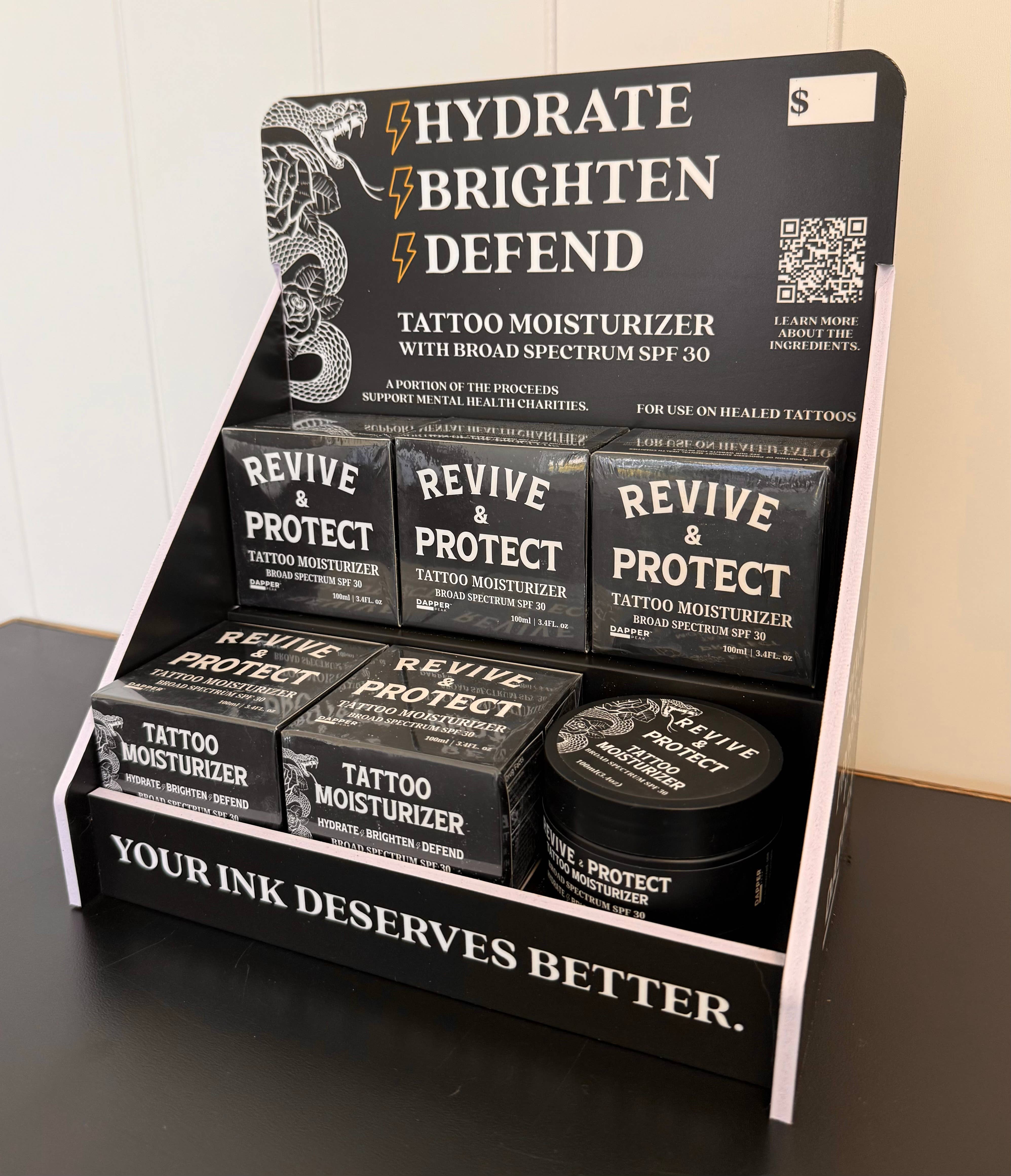 Dapper Peak - Wholesale Tattoo Enhancer - Revive and Protect Moisturizing Tattoo Cream with SPF 307