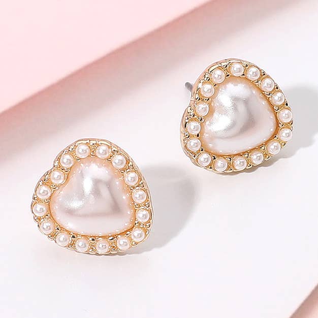 Pearl Heart Stud Earrings
for wholesale by Sensibling Corp.