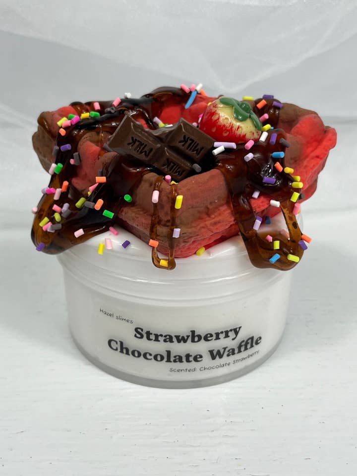 Strawberry Chocolate Waffle Slime for wholesale by Hazel Slimes