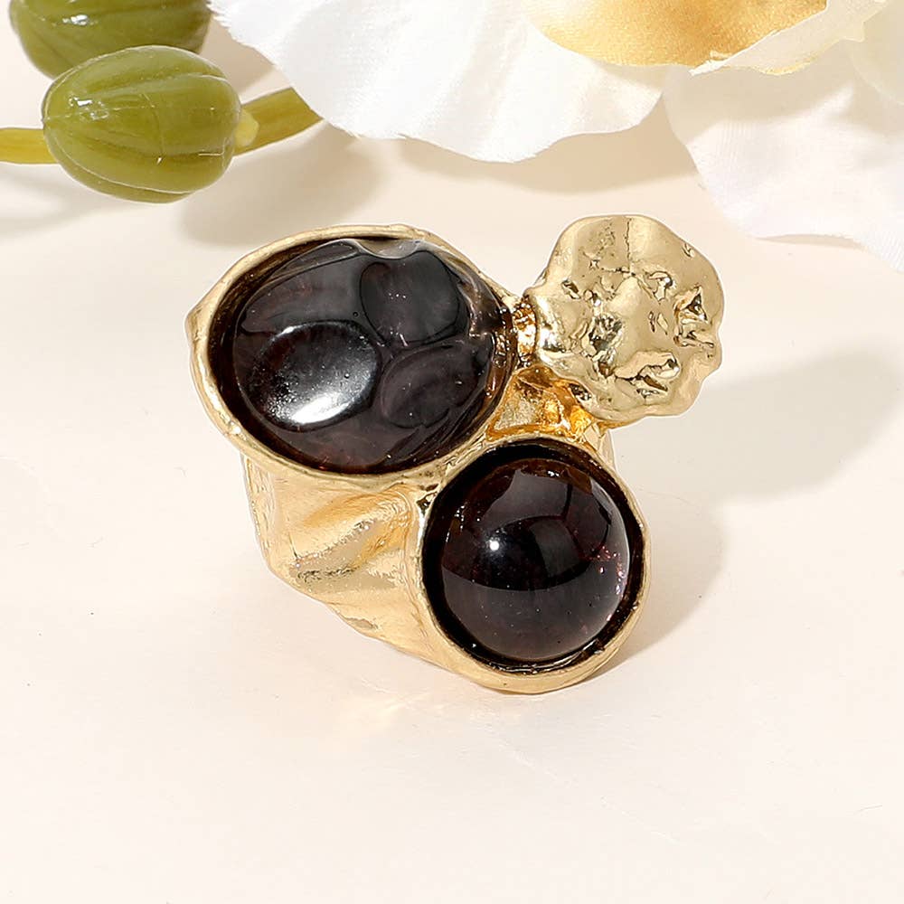 Sensibling Corp. - Wholesale Single Stone/Solitaire Ring - Abstract Chunky Stone Textured Stretch Ring
10