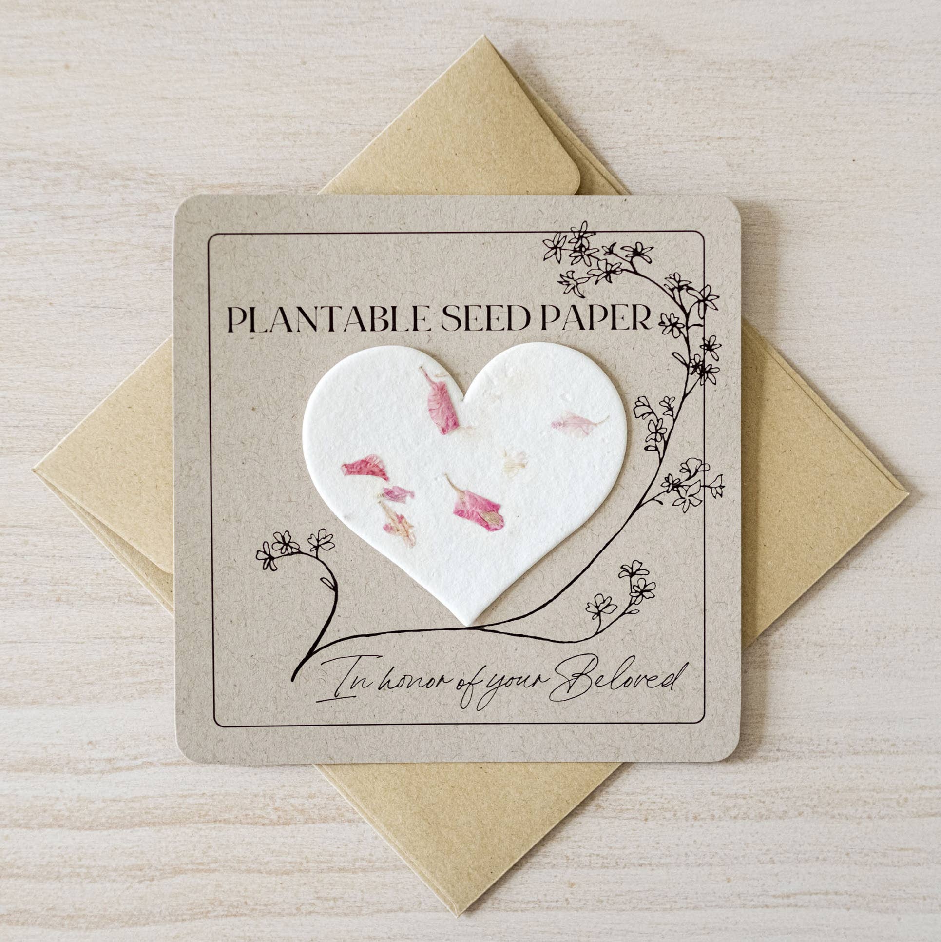 A Touch of Moxy - Vendita all'ingrosso Biglietti di condoglianze - Carta seminabile a forma di cuore (rosa) - Memoria, cordoglio, omaggio3