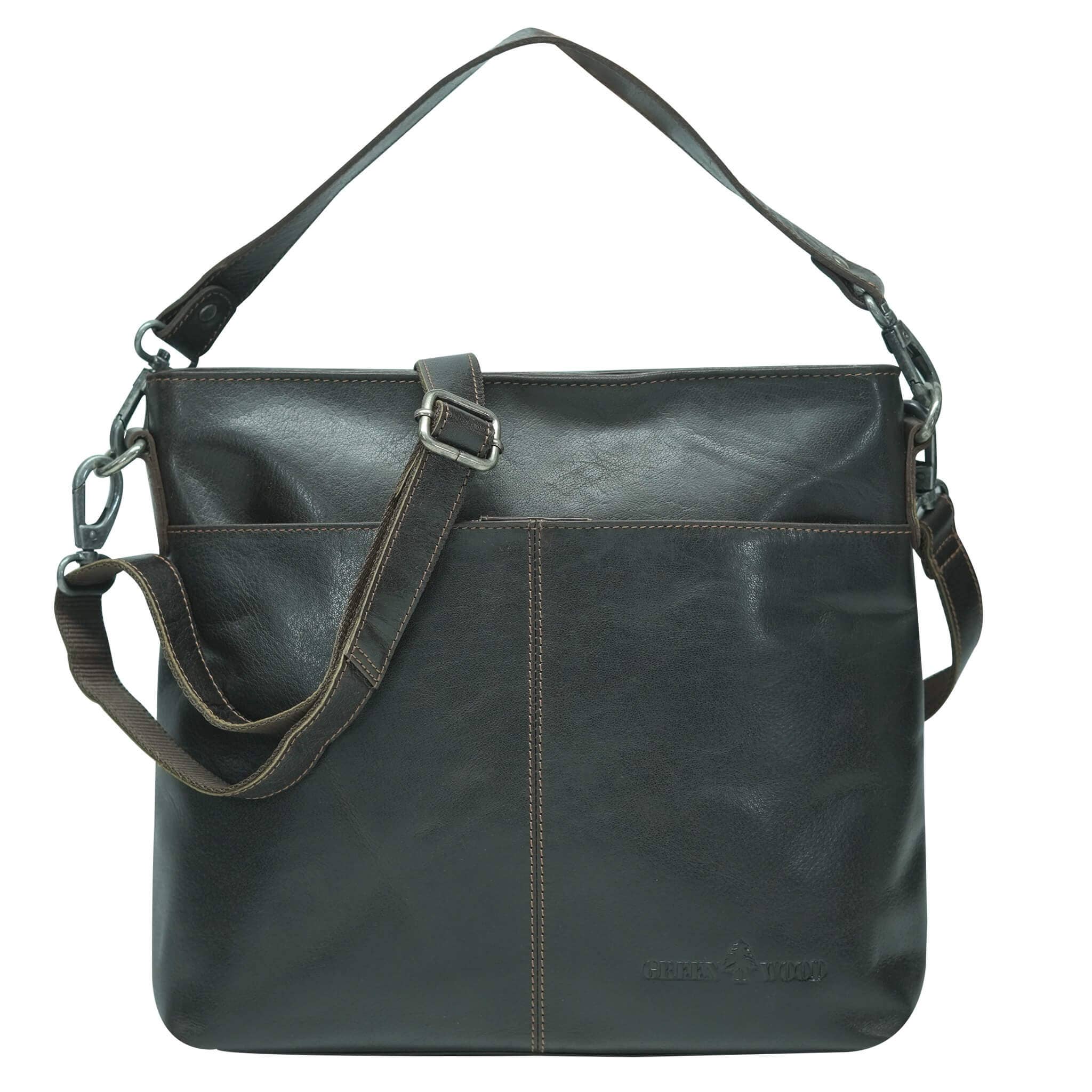 Greenwood - Vente Sac porté épaule – femme - Sac à main Lisa en cuir avec bandoulières interchangeables8
