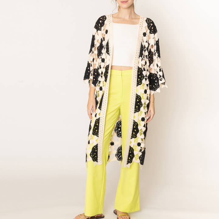 Fashion City - Wholesale Cardigan - Women's - Women Flower Pattern Crochet Cardigan4