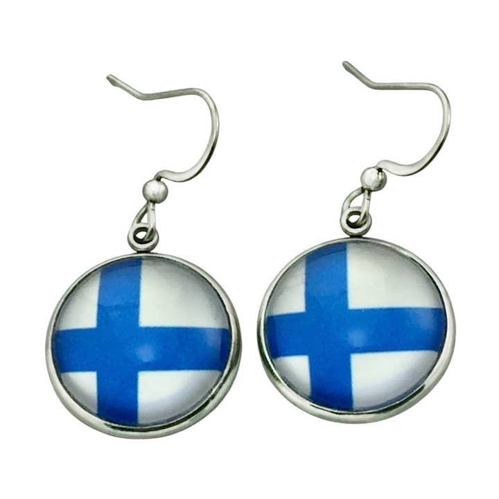 Finnish Flag Earrings for wholesale by Be Inspired UP
