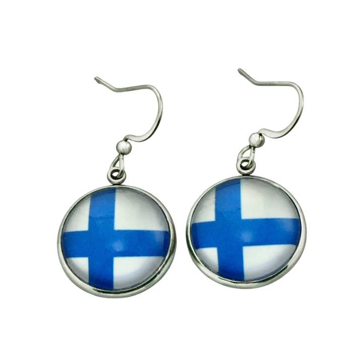 Finnish Flag Earrings for wholesale by Be Inspired UP