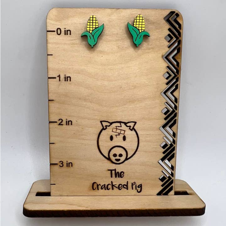 Corn Cob Stud Earring | Stainless Steel Hardware for wholesale by The Cracked Pig