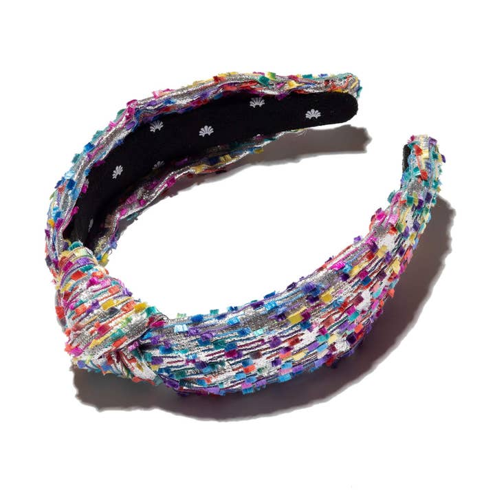 Lele Sadoughi - Wholesale Fashion Headband - Women's - Silver Metallic Confetti Knotted Headband