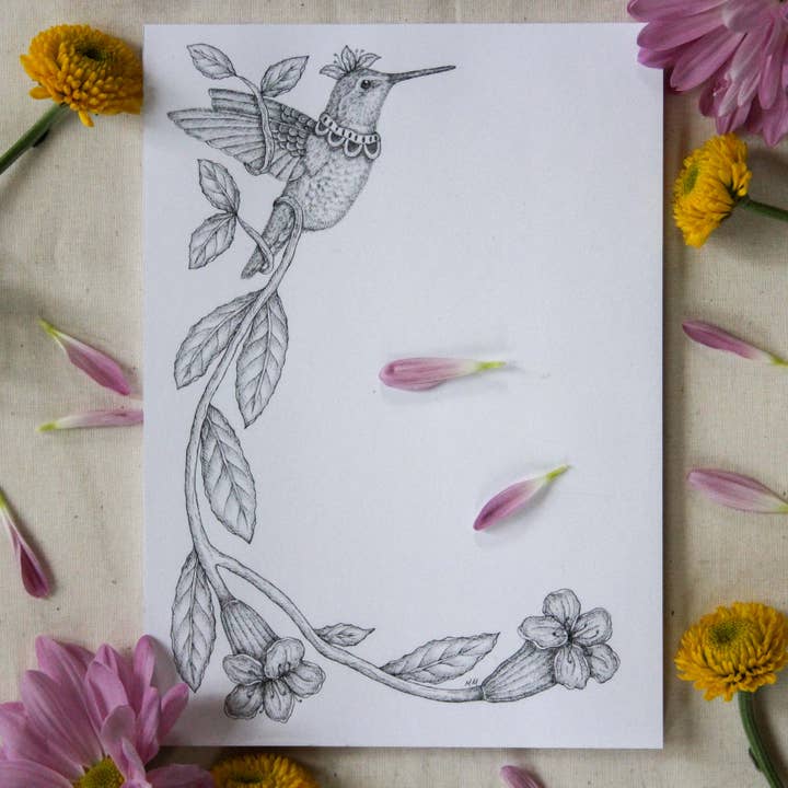 El colibrí | Bloc de notas para venta al por mayor de Mackenzie Myrick Studio