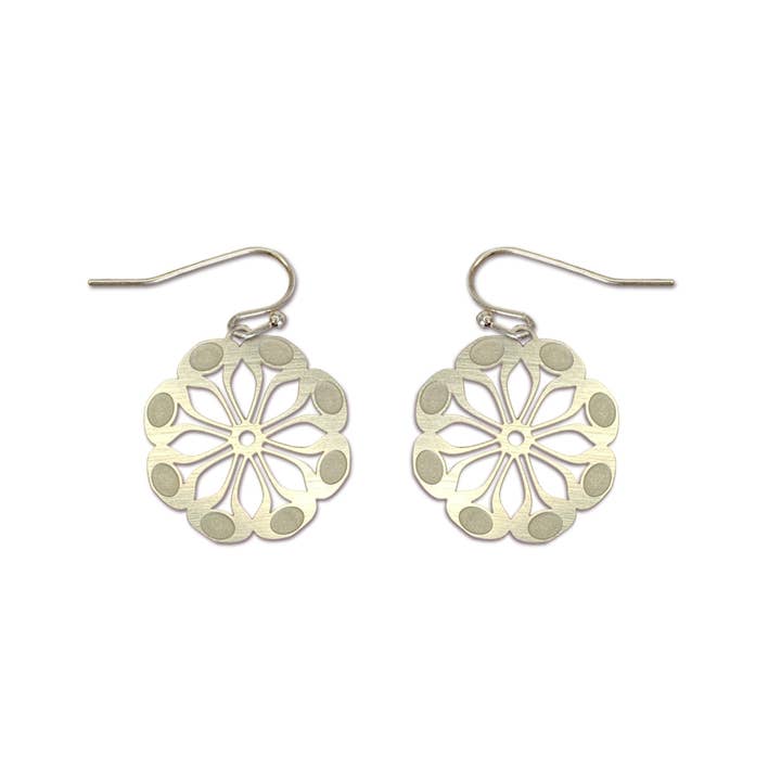 Go Do Good - Wholesale Dangle earrings - Tribe Flower Silver Dangle Hypoallergenic Earrings3