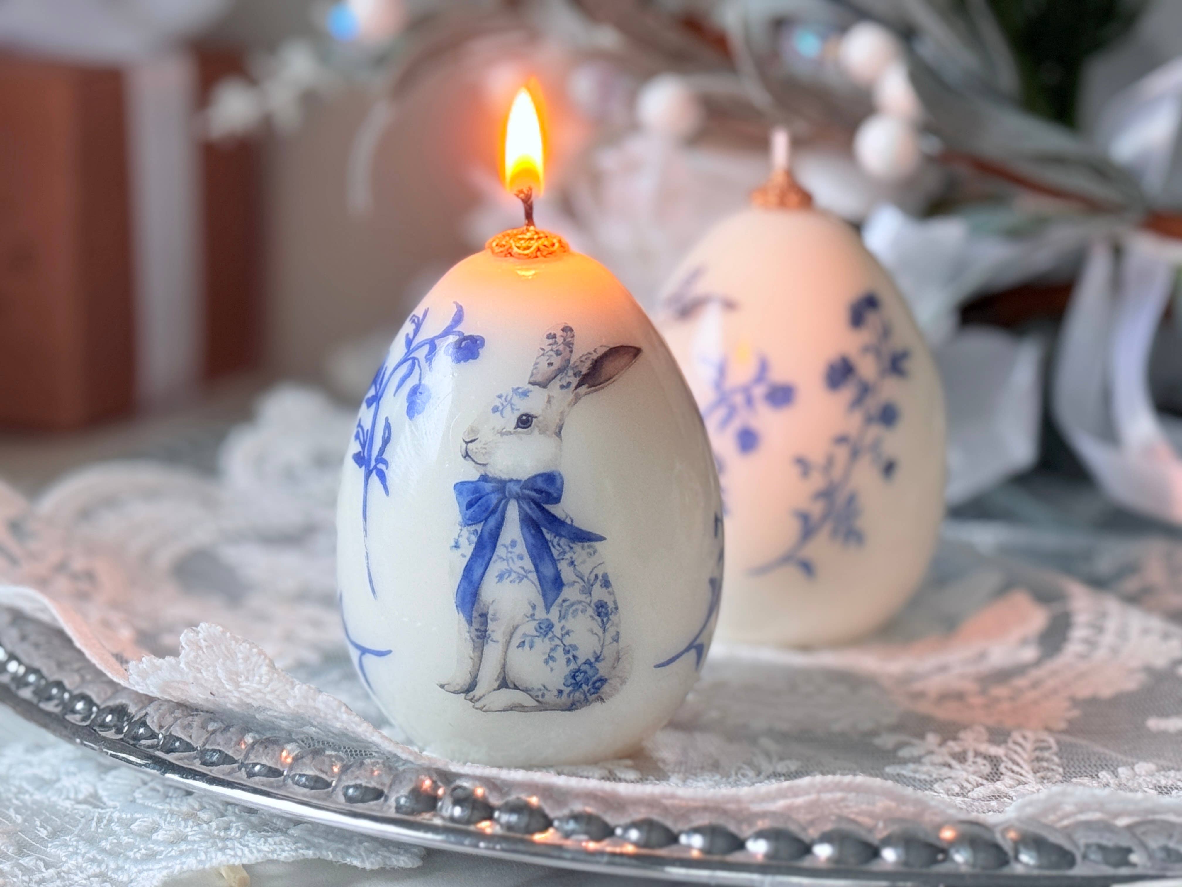 VR.candle - Wholesale Novelty Candle - Vintage Easter Egg Bunny Candle: Spring Rabbit Decor4