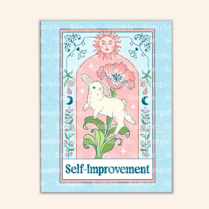 Self-Improvement Tarot Card Art Print - 8x10 inches for wholesale by The Crowned Rabbit