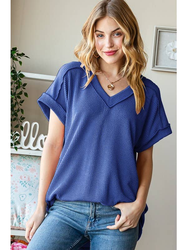 HEIMISH - Wholesale Tunic - Women's - ET7484-10 SOLID URBAN RIBBED TOP3