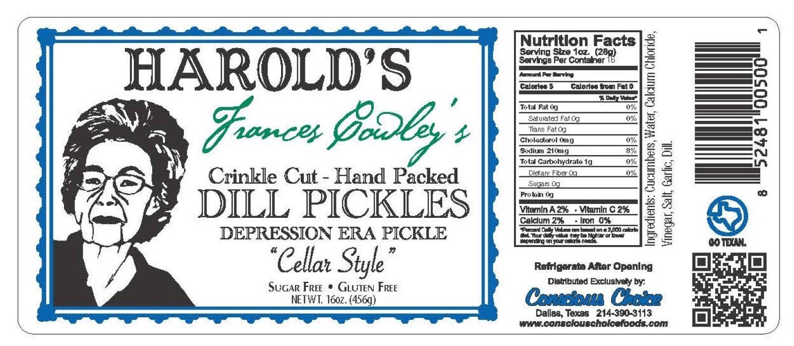 Harold's Pickles - Wholesale Pickled Vegetables - Harold's - Frances Cowley's Dill Pickles2