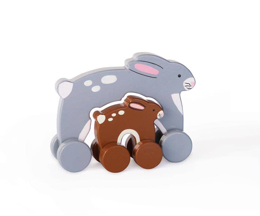 Jack Rabbit Creations - Vente Jouet en bois – enfant - Rouleau en bois Bunny Big & Little