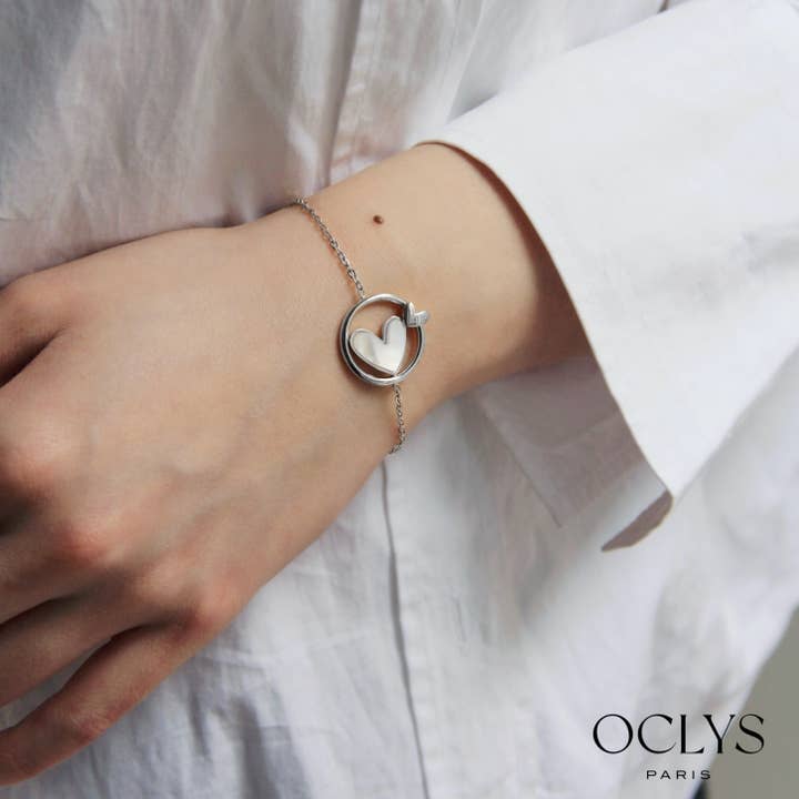 Vitaly stainless steel heart circle bracelet for wholesale by Oclys
