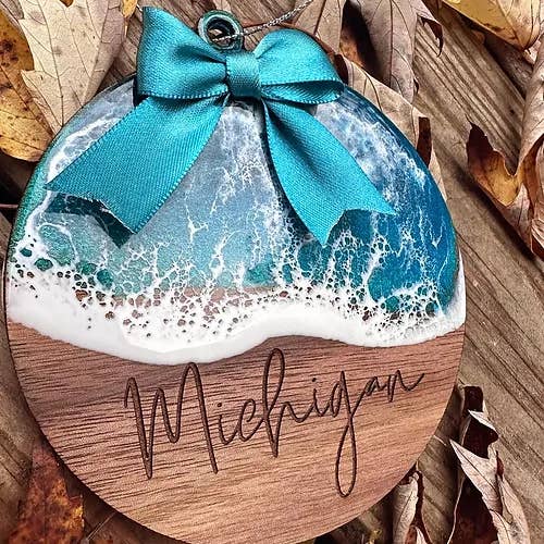 Resin Vibes by MB - Wholesale Ornament - Engraved Beach Ornament3