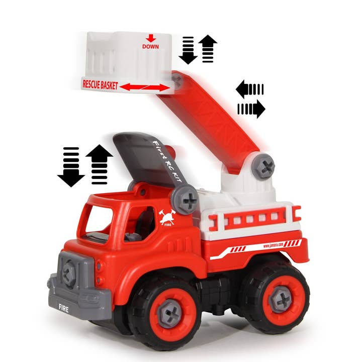 mhw24 - Wholesale Toy Car/Truck - Kids - First RC 33 piece fire truck kit with cordless screwdriver6