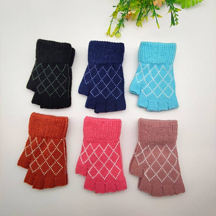 Simple Lattice Knit Fingerless Gloves for wholesale by MKS America