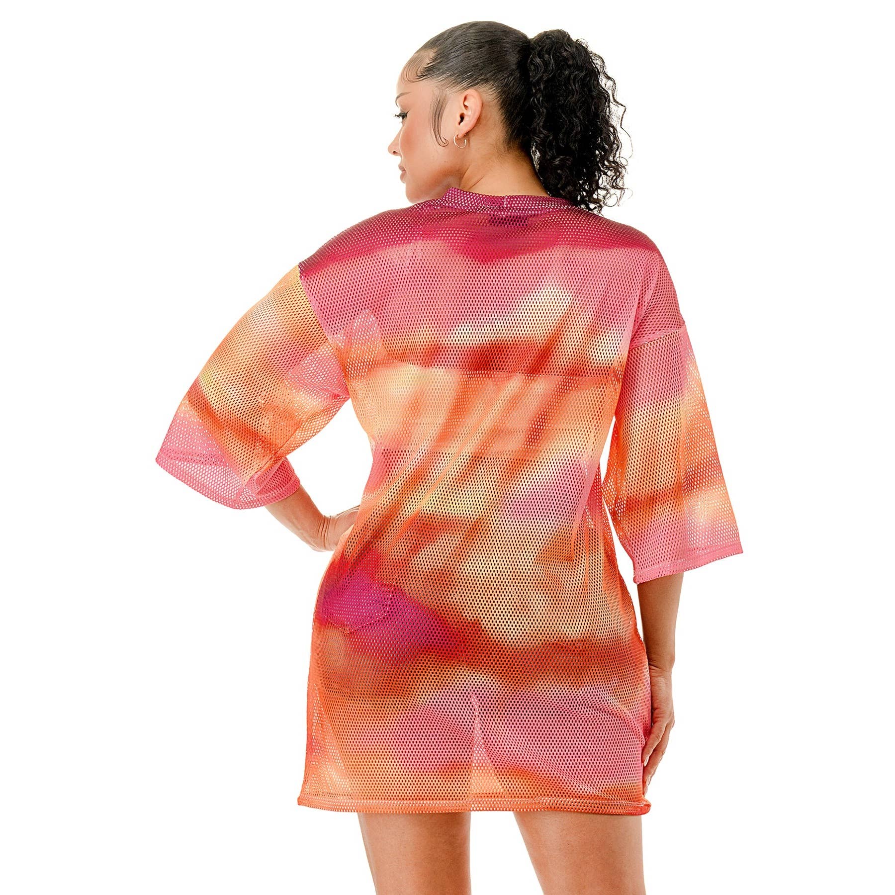 DORCAS – T-shirt – Mulher por atacado – T-shirt de Manga Curta em Rede com Corte Largo2